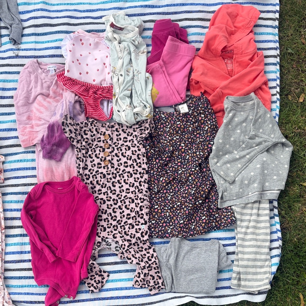 Girls 6-12 month bundle - Pink, Coral, Gray